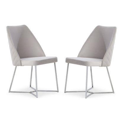Glanz Fabric Upholstered Accent Chairs in White (Set of 2)