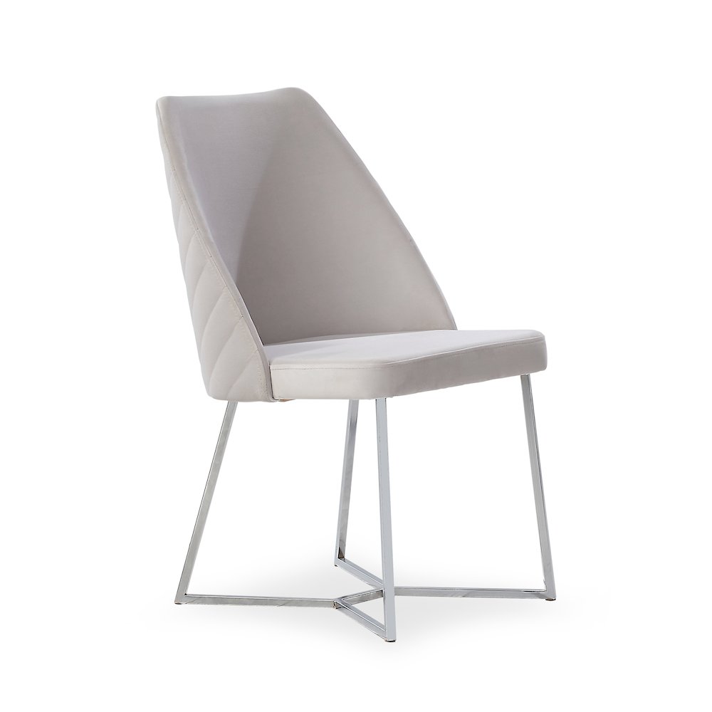 Glanz Fabric Upholstered Accent Chairs in White (Set of 2)
