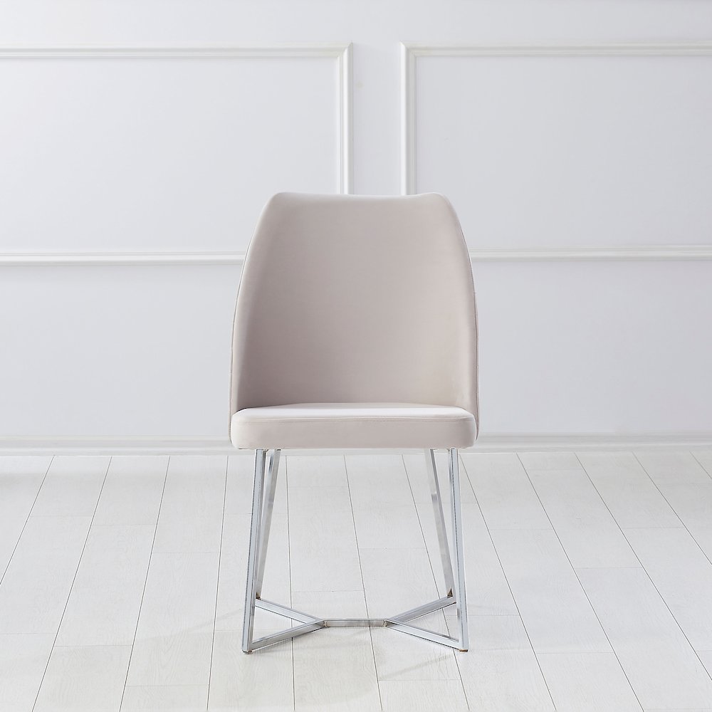 Glanz Fabric Upholstered Accent Chairs in White (Set of 2)