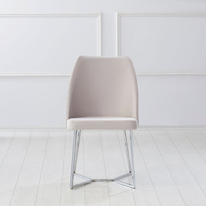 Glanz Fabric Upholstered Accent Chairs in White (Set of 2)