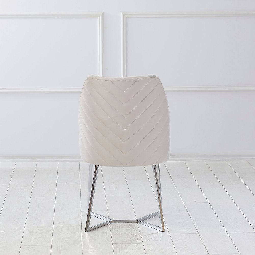 Glanz Fabric Upholstered Accent Chairs in White (Set of 2)