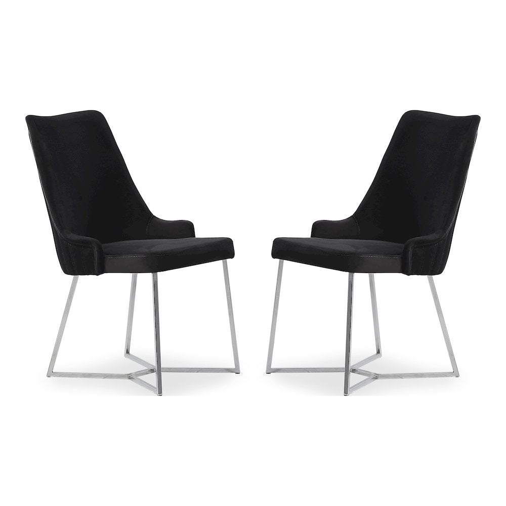 Glanz Fabric Upholstered Accent Chairs in Black (Set of 2)