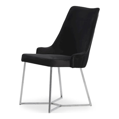 Glanz Fabric Upholstered Accent Chairs in Black (Set of 2)