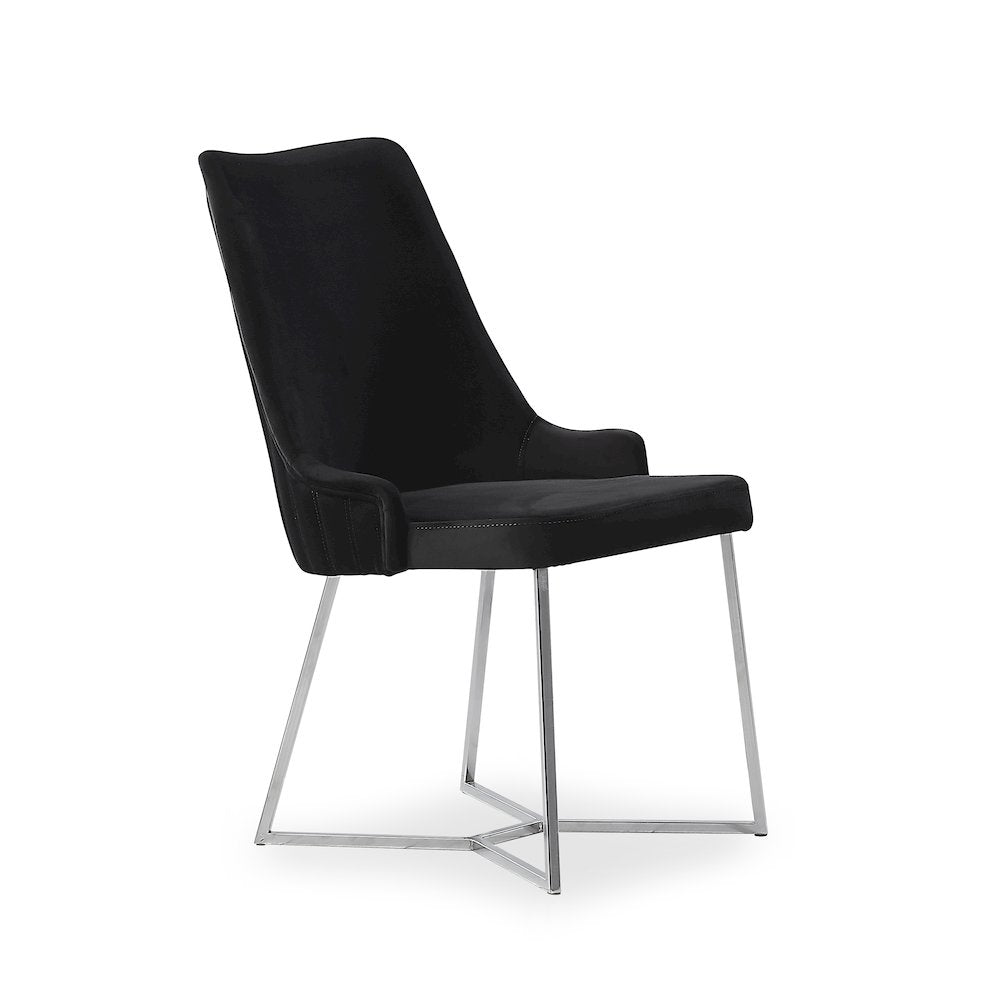 Glanz Fabric Upholstered Accent Chairs in Black (Set of 2)
