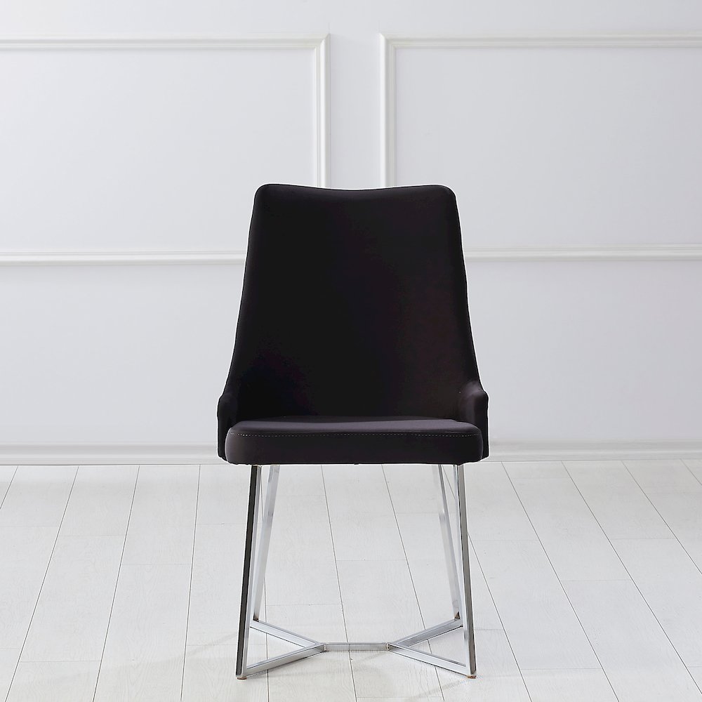 Glanz Fabric Upholstered Accent Chairs in Black (Set of 2)