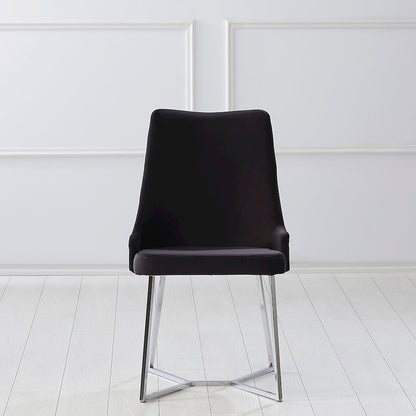 Glanz Fabric Upholstered Accent Chairs in Black (Set of 2)
