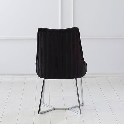 Glanz Fabric Upholstered Accent Chairs in Black (Set of 2)