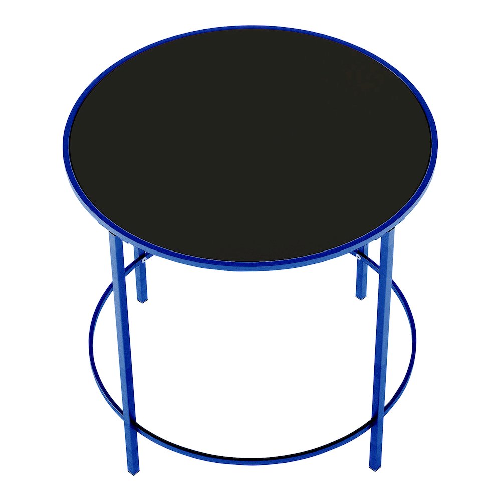 Keefer Contemporary Glass Top Side Table