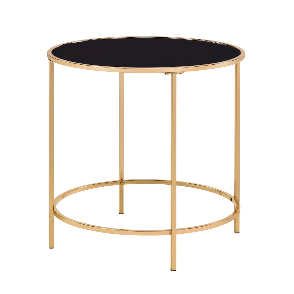Keefer Contemporary Glass Top Side Table