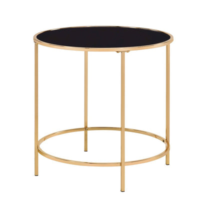 Keefer Contemporary Glass Top Side Table