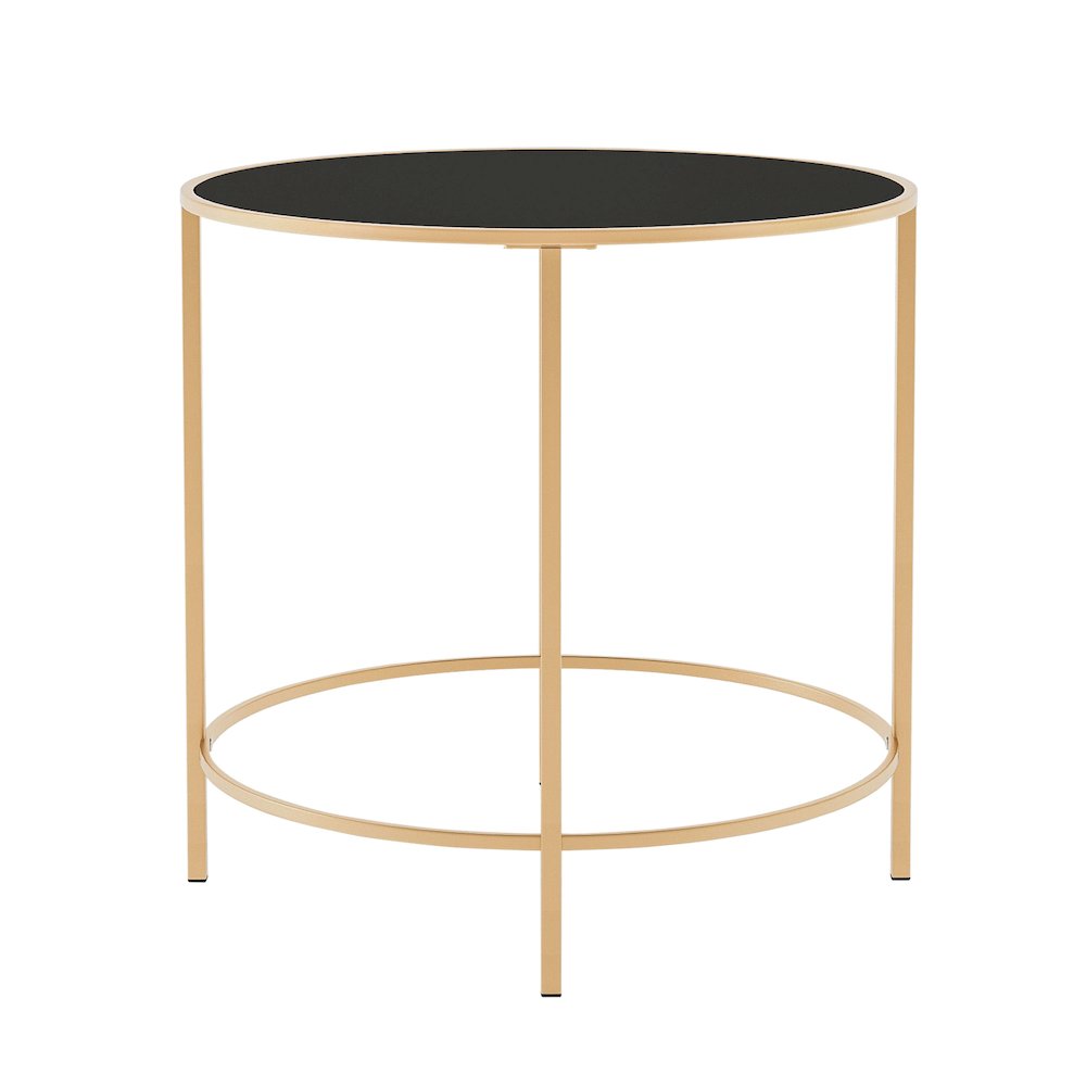 Keefer Contemporary Glass Top Side Table
