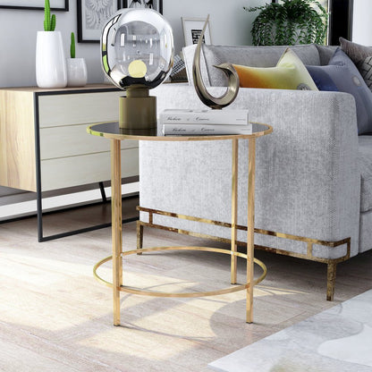 Keefer Contemporary Glass Top Side Table