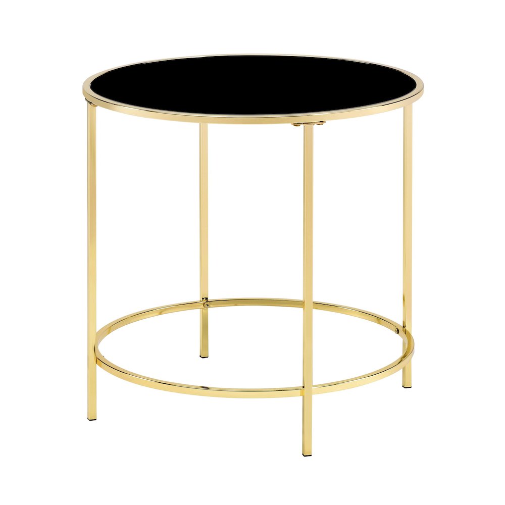 Keefer Contemporary Glass Top Side Table
