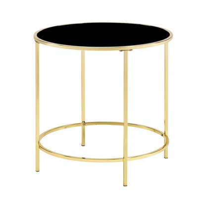 Keefer Contemporary Glass Top Side Table