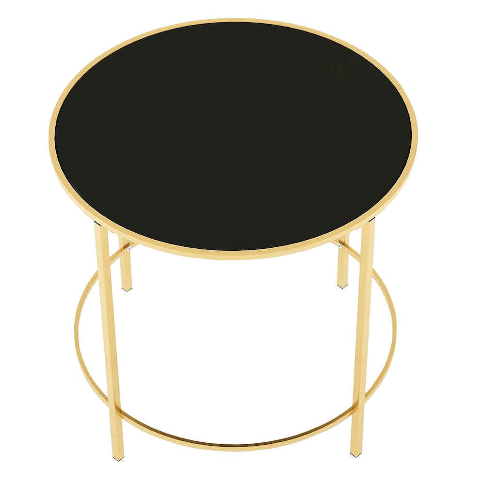 Keefer Contemporary Glass Top Side Table