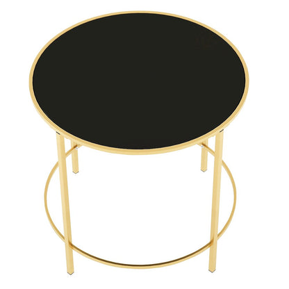Keefer Contemporary Glass Top Side Table