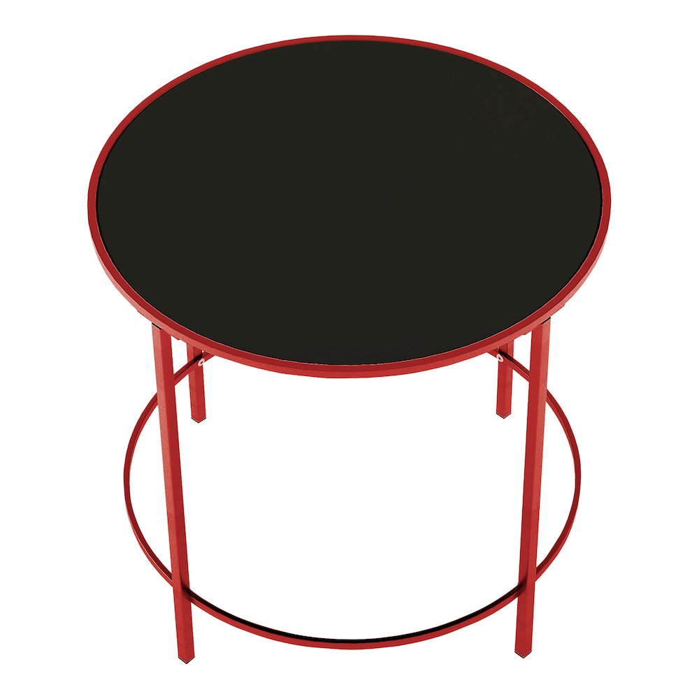 Keefer Contemporary Glass Top Side Table