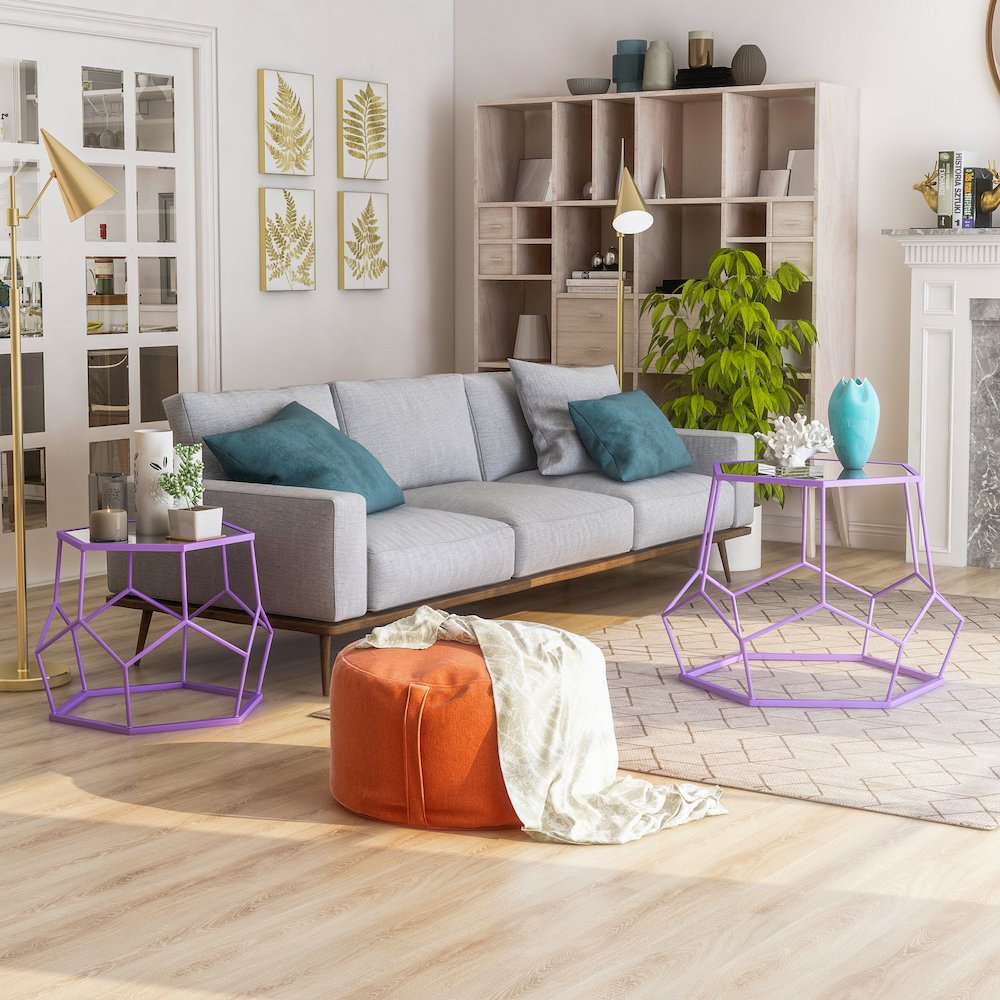 Boris Metal 2-Piece Nesting Accent Table Set
