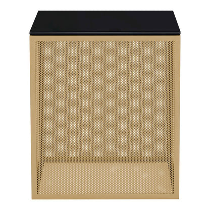 Kelforia Contemporary Glass Top Side Table