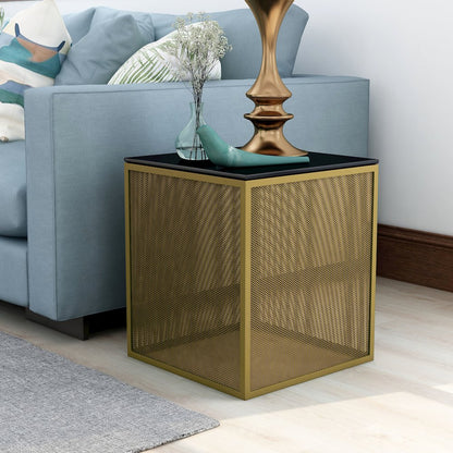 Kelforia Contemporary Glass Top Side Table