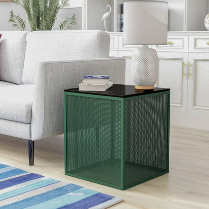 Kelforia Contemporary Glass Top Side Table