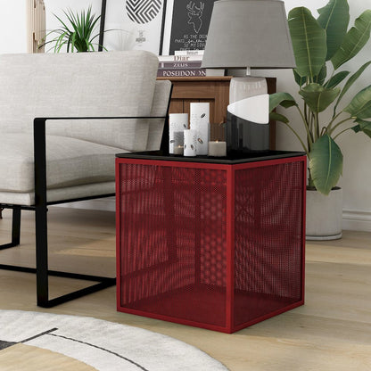 Kelforia Contemporary Glass Top Side Table