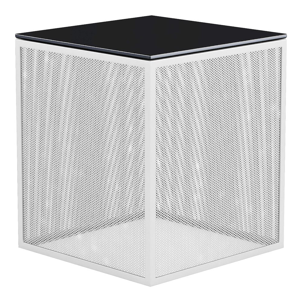 Kelforia Contemporary Glass Top Side Table