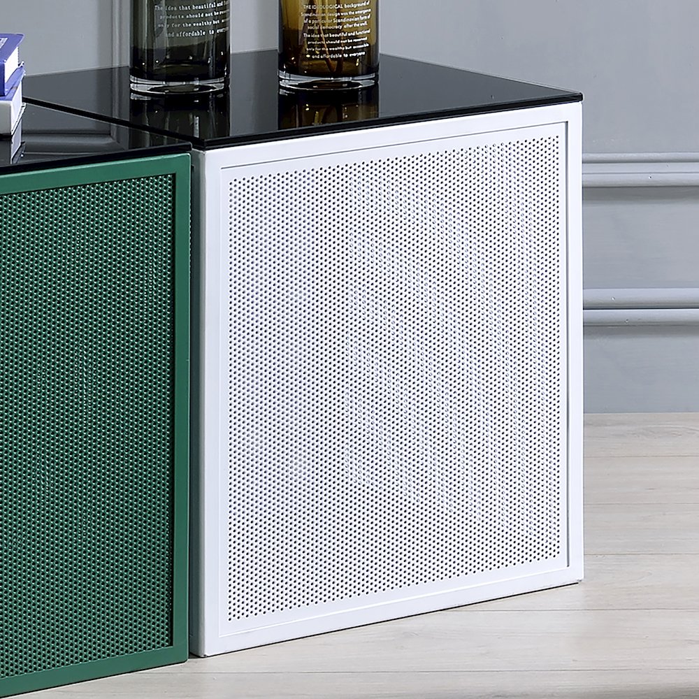 Kelforia Contemporary Glass Top Side Table