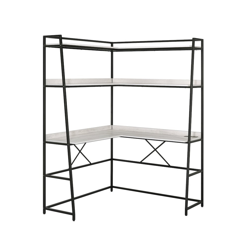 Narvay Metal Corner Writing Desk with USB