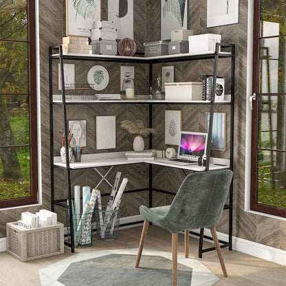 Narvay Metal Corner Writing Desk with USB