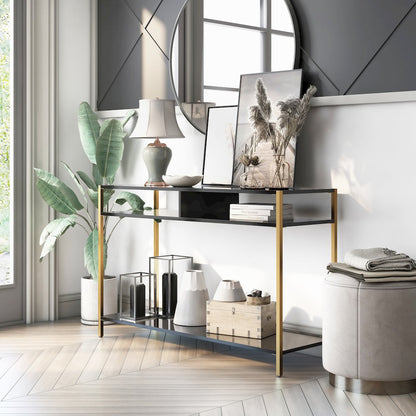 Mirah Contemporary Metal 3-Shelf Console Table