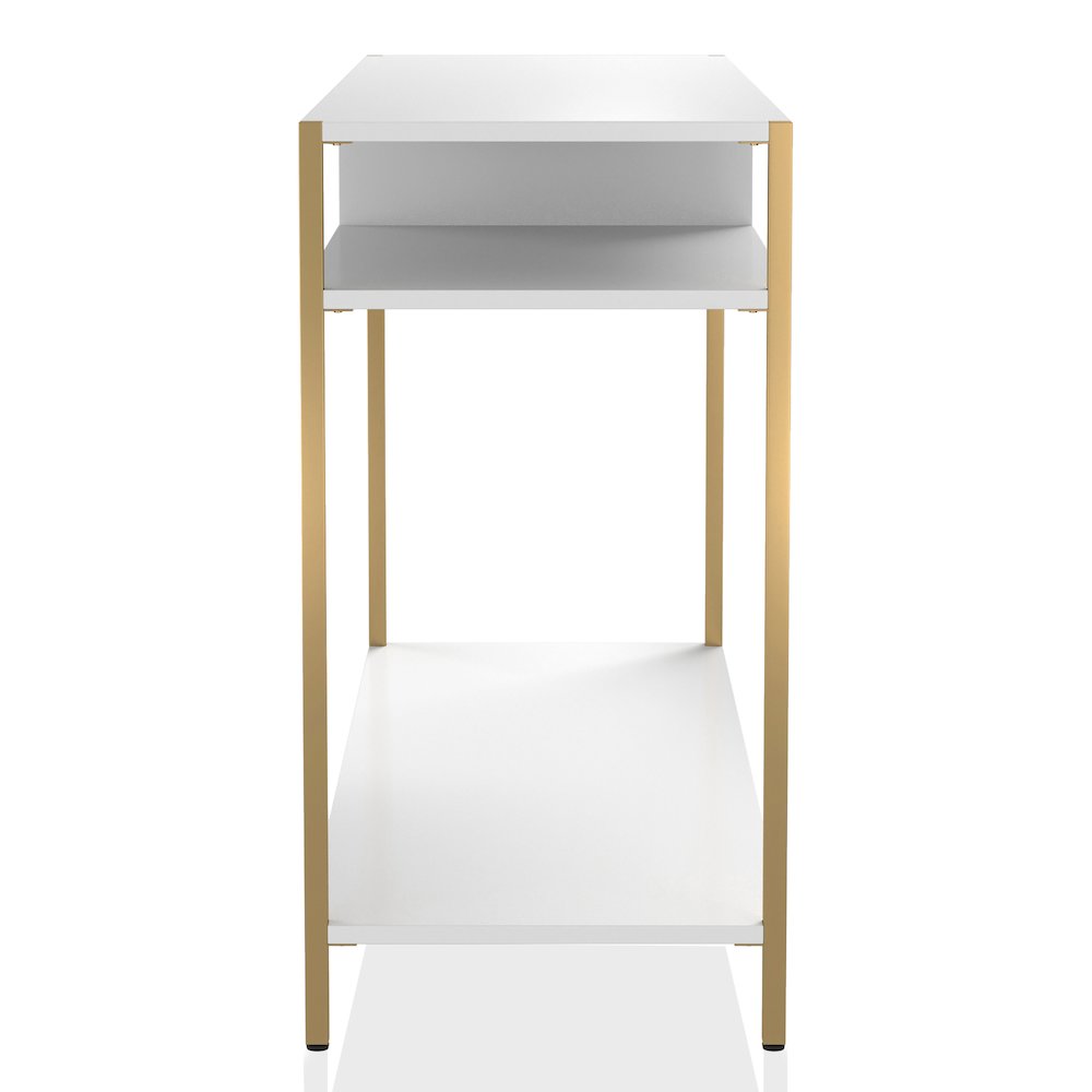 Mirah Contemporary Metal 3-Shelf Console Table