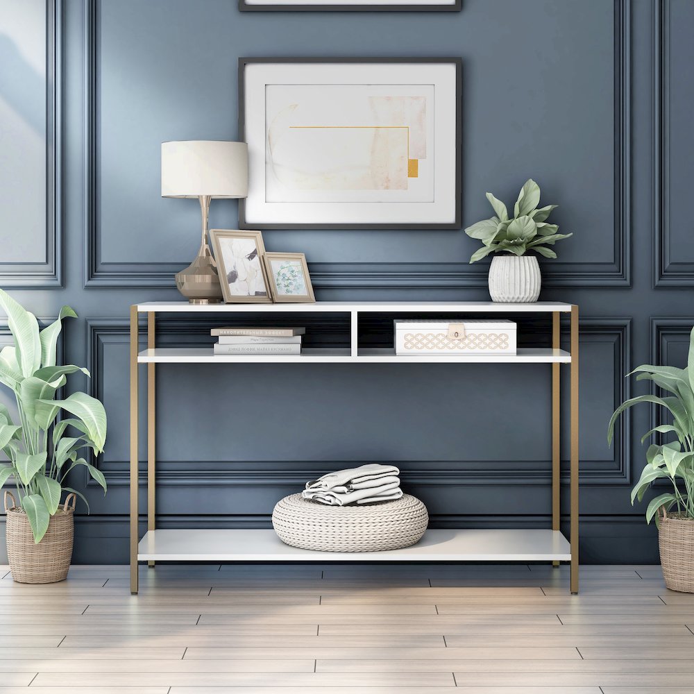 Mirah Contemporary Metal 3-Shelf Console Table