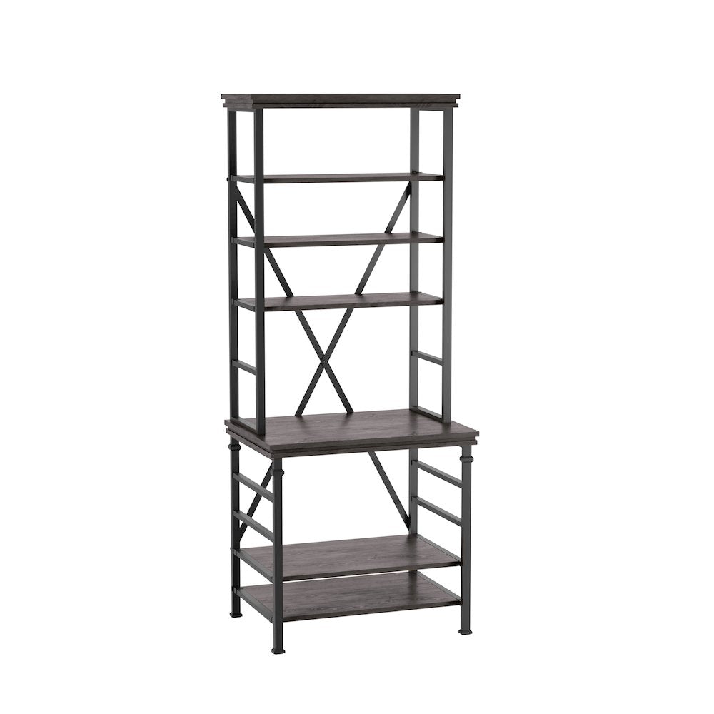 Garna Industrial Metal 6-Shelf Bookcase