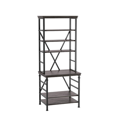 Garna Industrial Metal 6-Shelf Bookcase