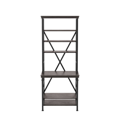 Garna Industrial Metal 6-Shelf Bookcase