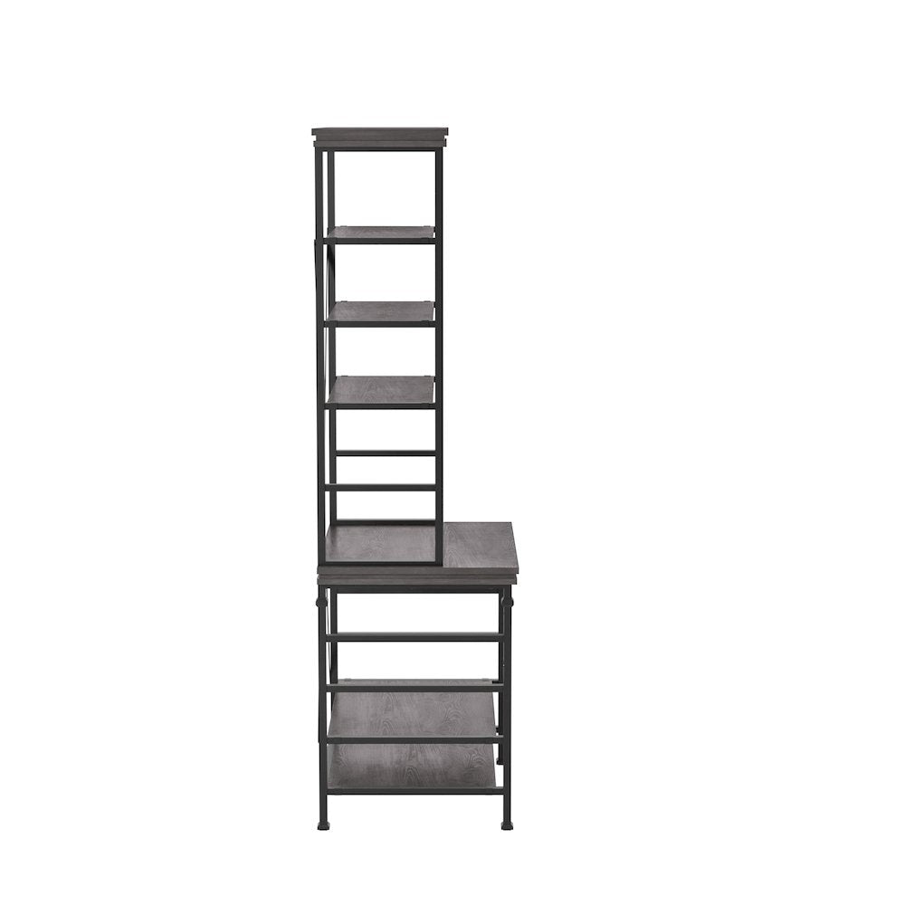 Garna Industrial Metal 6-Shelf Bookcase