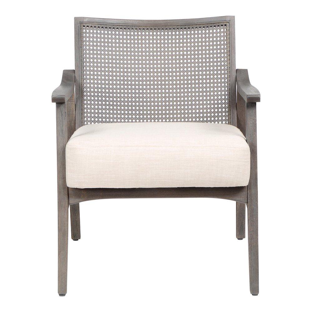 Averill Wood Cushioned Accent Chair in Gray Wash