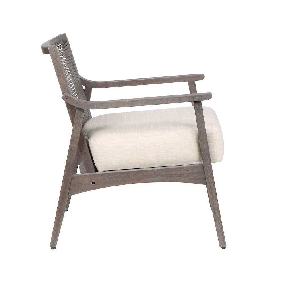 Averill Wood Cushioned Accent Chair in Gray Wash
