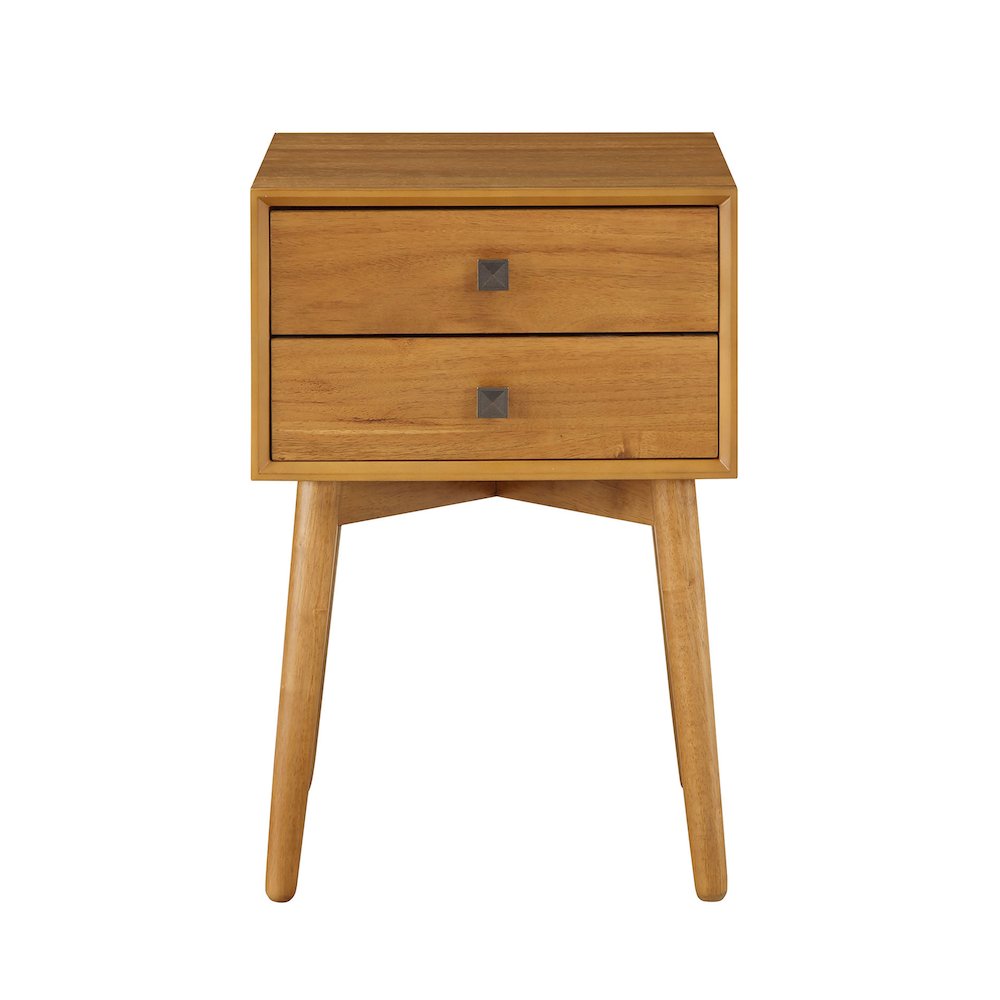 Alto Mid-Century Wood 2-Drawer Side Table