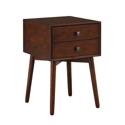 Alto Mid-Century Wood 2-Drawer Side Table