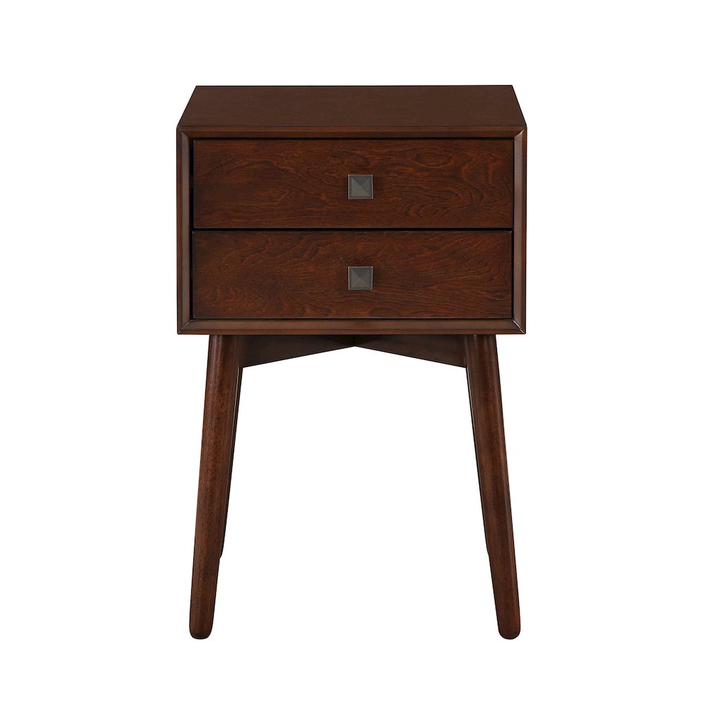 Alto Mid-Century Wood 2-Drawer Side Table