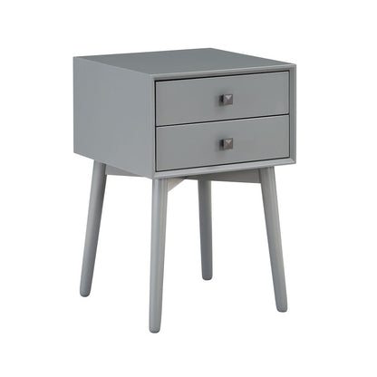 Alto Mid-Century Wood 2-Drawer Side Table