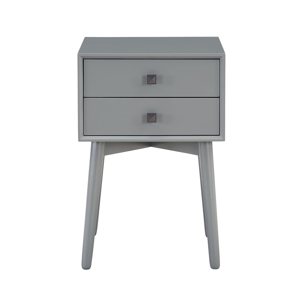 Alto Mid-Century Wood 2-Drawer Side Table