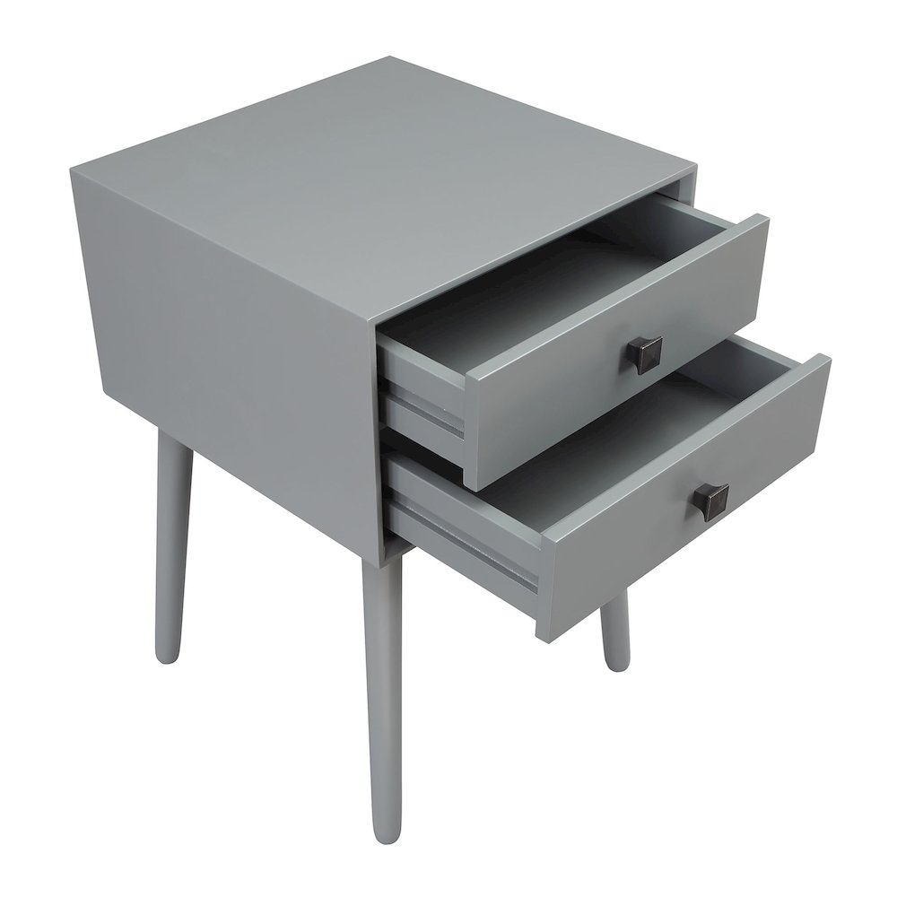 Alto Mid-Century Wood 2-Drawer Side Table