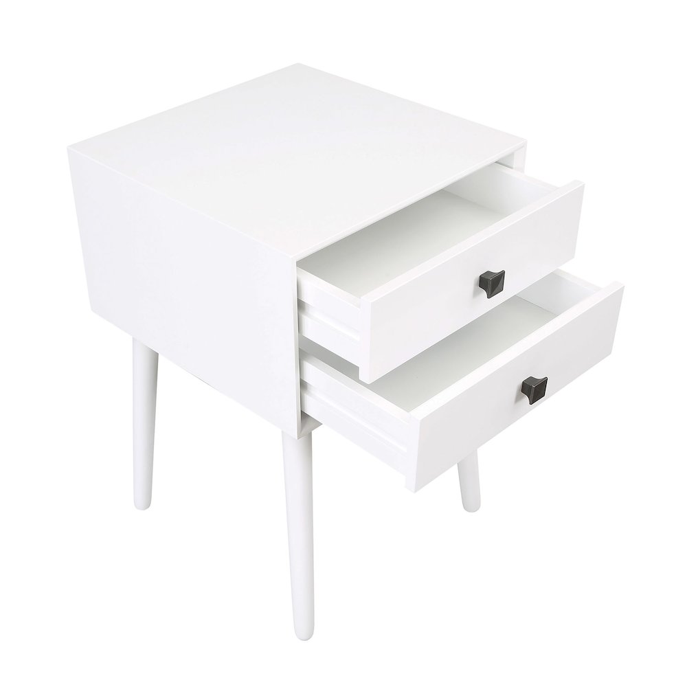 Alto Mid-Century Wood 2-Drawer Side Table