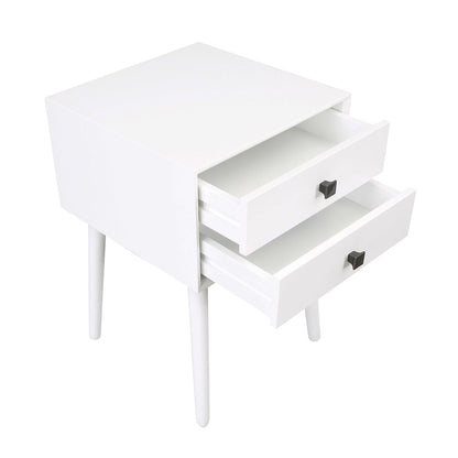 Alto Mid-Century Wood 2-Drawer Side Table