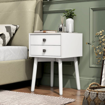 Alto Mid-Century Wood 2-Drawer Side Table