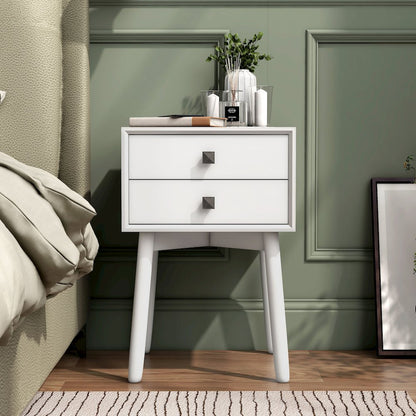Alto Mid-Century Wood 2-Drawer Side Table