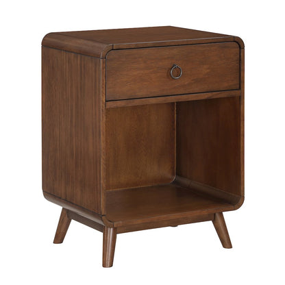 Ocala Mid-Century Wood 1-Drawer Side Table